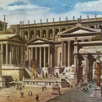 Roman Forum. The reconstruction of the 19th century. Painter Becchetti. Watercolour.